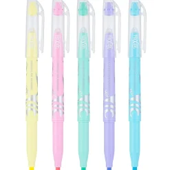 Pilot FriXion Light Pastel Erasable Highlighters, Chisel Tip, Assorted Ink, 5/Pack (46543)