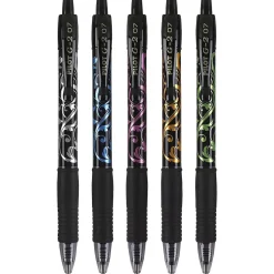 Pilot G2 Fashion Collection Retractable Gel Pens, Fine Point, Black Ink, 5/Pack (31373)