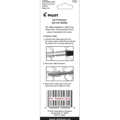 Pilot G2 Gel-Ink Pen Refill, Extra Fine Tip, Black Ink, 2/Pack (77232)