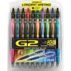 Pilot G2 Retractable Gel Pens, Fine Point, Assorted Ink, 20/Pack (31294)