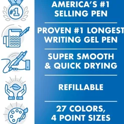 Pilot G2 Retractable Gel Pens, Extra Fine Point, 0.5mm, Black Ink, Dozen (31002)