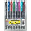 Pilot G2 Retractable Gel Pens, Fine Point, Assorted Ink, 8/Pack (31128)