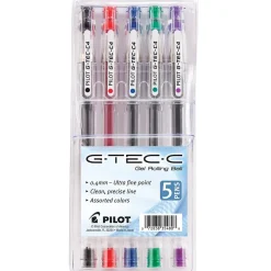 Pilot G-Tec-C Gel Pens, Ultra Fine Point, Assorted Ink, 5/Pack (35480)