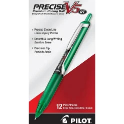 Pilot Precise V5 Retractable Rollerball Pen, Extra Fine Point, Green Ink (26065)