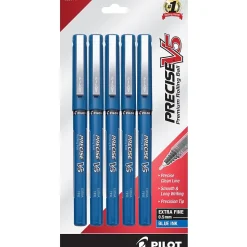 Pilot Precise V5 Rollerball Pens, Extra Fine Point, Blue Ink, 5/Pack (26011)