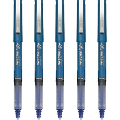Pilot Precise V7 Rollerball Pens, Fine Point, Blue Ink, 5/Pack (26021)