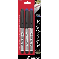 Pilot Varsity Fountain Pens, 1.0mm Nib, Assorted Ink, 3/Pack (90022)