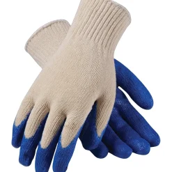 PIP 39-C122 Latex Coated Cotton/Poly Gloves, XL, 10 Gauge, Natural/Blue, 12 Pairs (39-C122/XL)