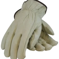 PIP Driver's Gloves, Economy Grade, Top Grain Cowhide, Small, Tan