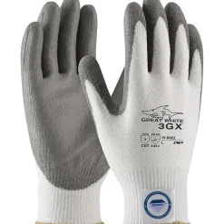 PIP Great White Dyneema Diamond/Lycra 3GX Cut-Resistant Polyurethane Coated Gloves, Medium, White/Gray (19-D322/M)