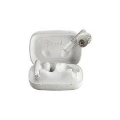 Plantronics Voyager Free 60 UC Wireless Noise Cancelling Bluetooth Earbuds, USB-C, MS Certified, White Sand (7Y8L6AA)