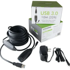 Plugable 32' USB 3.0 Type A to Type B Power Extension Cord, Black (USB3-10M-D)