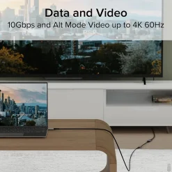 Plugable 3.3' USB C Extension Cable with Built-in Multimeter Tester (USBC-METER3-1MF)