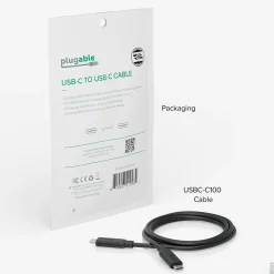 Plugable 3.3' USB Cable, Black (USBC-C100)