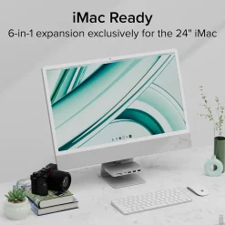 Plugable 6-Port USB-C Mounted Hub For Apple iMac (AD-6IN1)