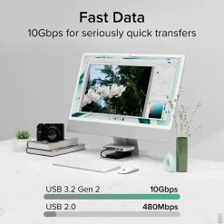 Plugable 6-Port USB-C Mounted Hub For Apple iMac (AD-6IN1)