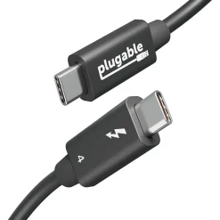 Plugable Thunderbolt-4 EPR 3.3' Cable, 240W, Black (TBT4-240W-1M)