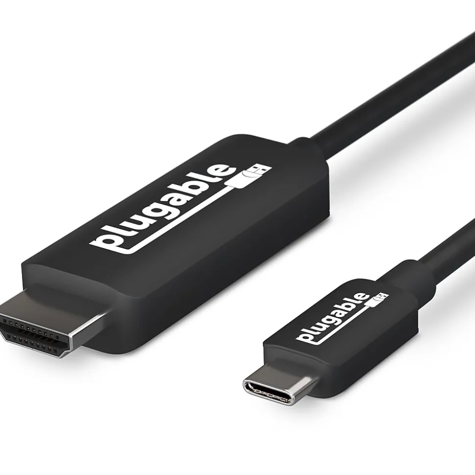 Plugable USB 3.1 Type C to HDMI 2.0 Audio/Video Cable, Male to Male, Black (USBC-HDMI-CABLE)
