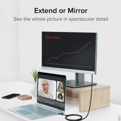 Plugable USB 3.1 Type C to HDMI 2.0 Audio/Video Cable, Male to Male, Black (USBC-HDMI-CABLE)