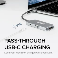 Plugable USB C Hub Multiport Adapter, 7-in-1 Hub, 87W Charging (USBC-7IN1)