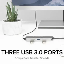 Plugable USB C Hub Multiport Adapter, 7-in-1 Hub, 87W Charging (USBC-7IN1)