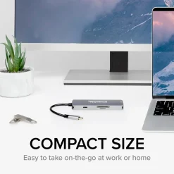 Plugable USB C Hub Multiport Adapter, 7-in-1 Hub, 87W Charging (USBC-7IN1)