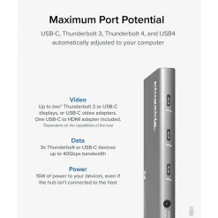 Plugable USB4 Hub, Silver (USB4-HUB3A)