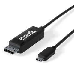 Plugable USBC-DP 6' USB 3.1 Type C to DisplayPort Audio/Video Cable, Black