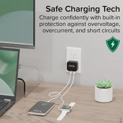 Plugable 40W Dual USB-C Wall Charger, Black (PS-40C2B)