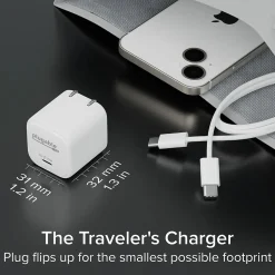 Plugable 30W GaN USB C Charger Block, White (PS-30C1W)