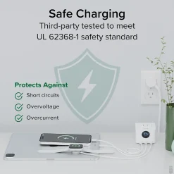 Plugable 67W USB-C Charging Station, White (PS3-METERC3)