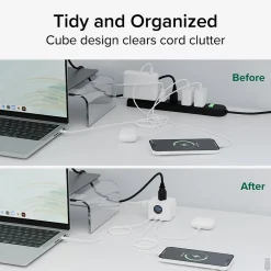 Plugable 67W USB-C Charging Station, White (PS3-METERC3)