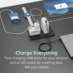 Plugable Wall Outlet Extender with USB-C and USB Charger, White (PS1-CA1)