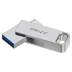 PNY DUO LINK Dual 128GB USB 3.2 Type C Flash Drive, Silver (P-FDI128DULINKT)