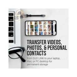 PNY DUO LINK Dual 128GB USB 3.0 Type A Flash Drive, Black/Silver (P-FDI128LA02GCR)