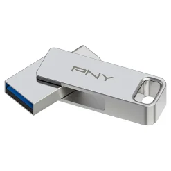 PNY DUO LINK Dual 64GB USB 3.2 Type C Flash Drive, Silver (P-FDI64GDULINKT)