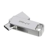 PNY DUO LINK Dual 256GB USB 3.2 Type-C Flash Drive, Silver (P-FDI256DULINKTYC-GE)