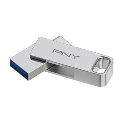 PNY DUO LINK Dual 256GB USB 3.2 Type-C Flash Drive, Silver (P-FDI256DULINKTYC-GE)