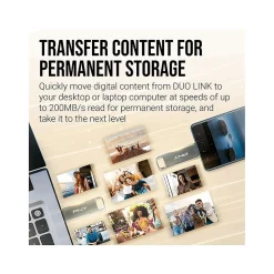 PNY DUO LINK Dual 256GB USB 3.2 Type-C Flash Drive, Silver (P-FDI256DULINKTYC-GE)