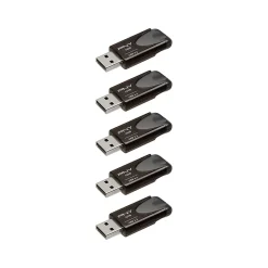 PNY Elite Turbo Attache 4 32GB USB 3.2 Flash Drive, Black, 5/Pack (P-FD32GX5TBAT4E)