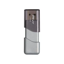 PNY Elite Turbo Attache 3 64GB USB 3.0 Type A Flash Drive, Silver/Gray (P-FD64GTBOP-GE)