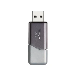 PNY Elite Turbo Attache 3 64GB USB 3.0 Type A Flash Drive, Silver/Gray (P-FD64GTBOP-GE)