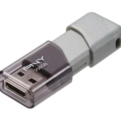 PNY Elite Turbo Attache 3 256GB USB 3.0 Type A Flash Drive, Silver/Gray (P-FD256TBOP-GE)
