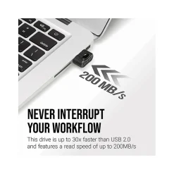 PNY Elite-X Fit 256GB USB 3.1 Type-A Flash Drive, Black (P-FDI256EXFIT-GE)