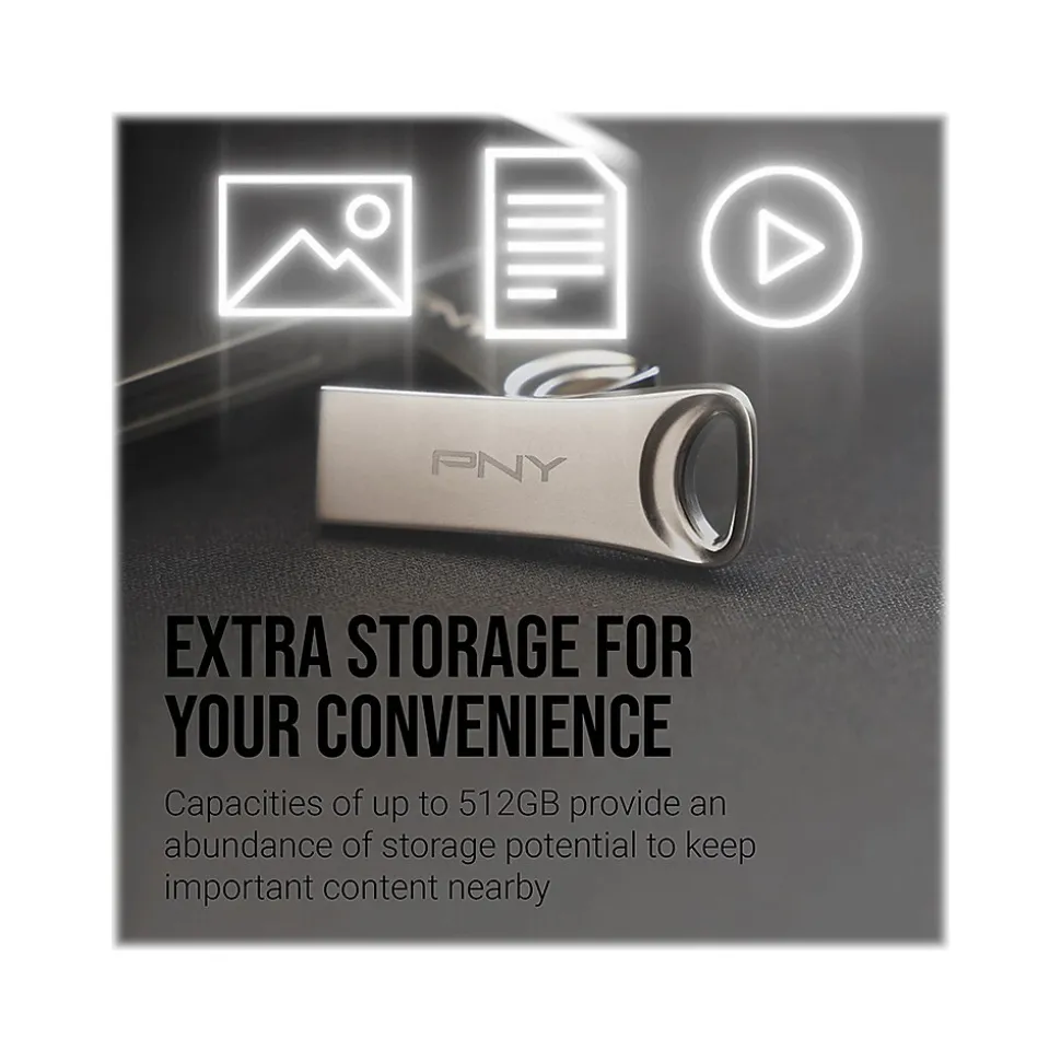 PNY Elite-X 128GB USB 3.2 Type A Flash Drive, Silver (P-FDI128ELTX-GE)