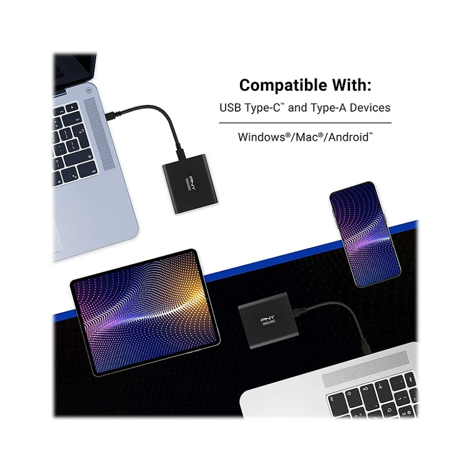 PNY EliteX-PRO 2TB USB 3.2 External Solid-State Drive (PSD0CS2260-2TB-RB)