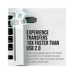 PNY Turbo Attache 4 32GB USB 3.0 Type A Flash Drive, Black (P-FD32GTBAT4-GE)