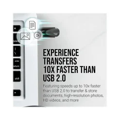 PNY Turbo Attache 4 256GB USB 3.0 Type A Flash Drive, Black (P-FD256TBAT4A-G)