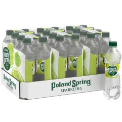 Poland Spring Sparkling Water, Zesty Lime, 16.9 oz. Bottles, 24/Carton (12349570/122058)