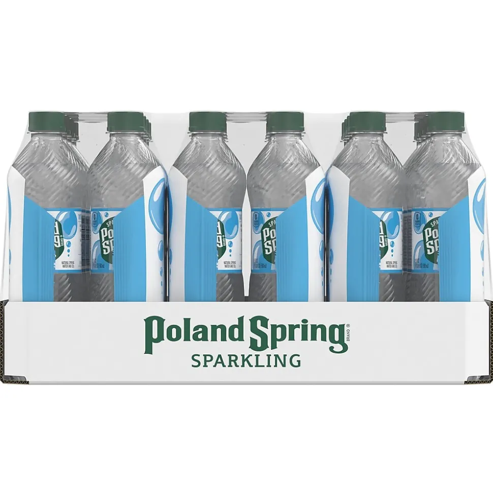 Poland Spring Sparkling Water, Simply Bubbles, 16.9 oz. Bottles, 24/Carton (12349574)